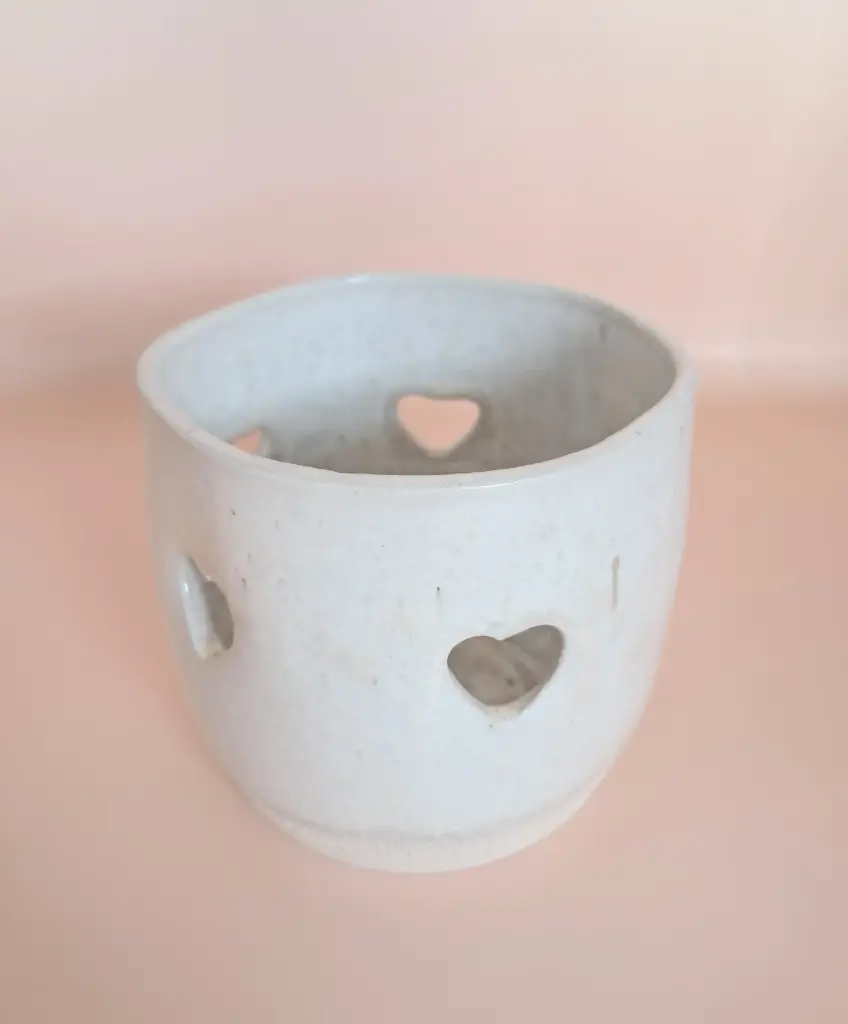 Photophore coeur blanc