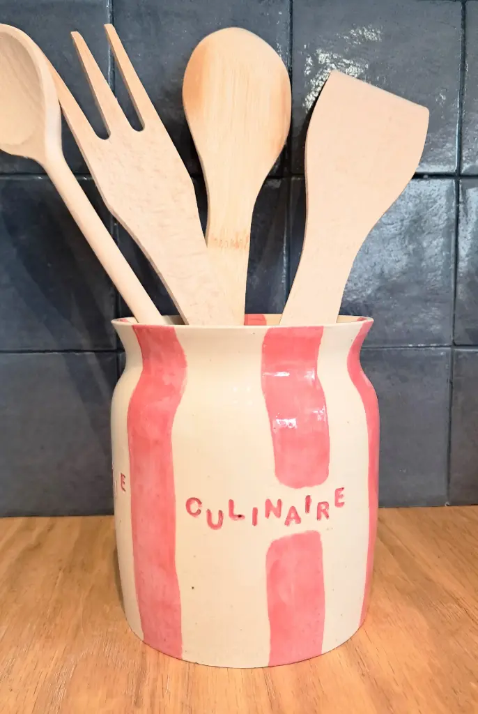 Pot à ustensiles rouge Armurerie culinaire