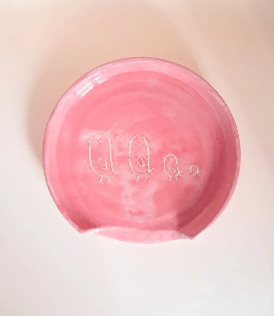 Repose-cuillère rouge Famille oiseaux